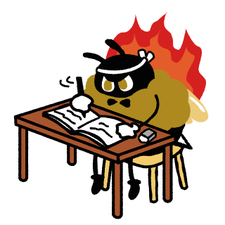 オンライン編入学院のくまぱちくんは勉強中です